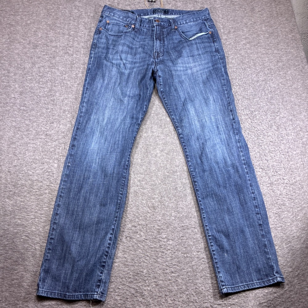 Lucky Brand Jeans Mens 34x32 Blue 221 Originalโ Straight Denim Y2K Dark Wash